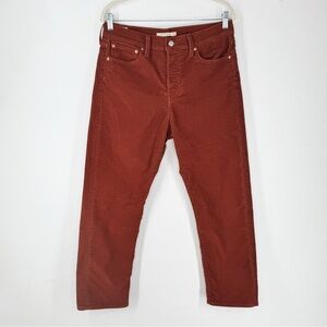 Levi’s Wedgie Straight Leg Corduroy Pant in Wale Cherry Mahogany- Brown Size 30